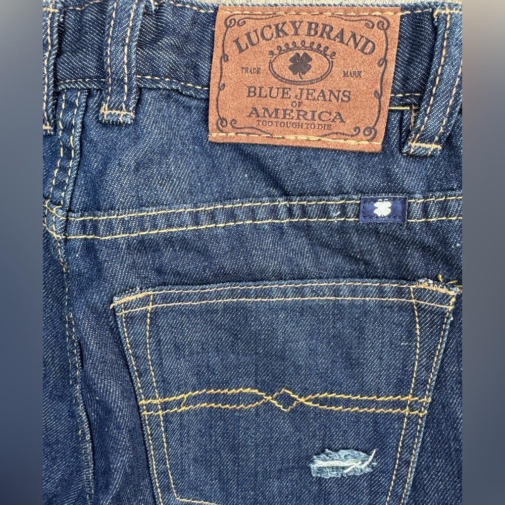 Lucky Brand Jeans Girls 12 High Waist Billy Straight Stretch Denim Distressed - Picture 3 of 9